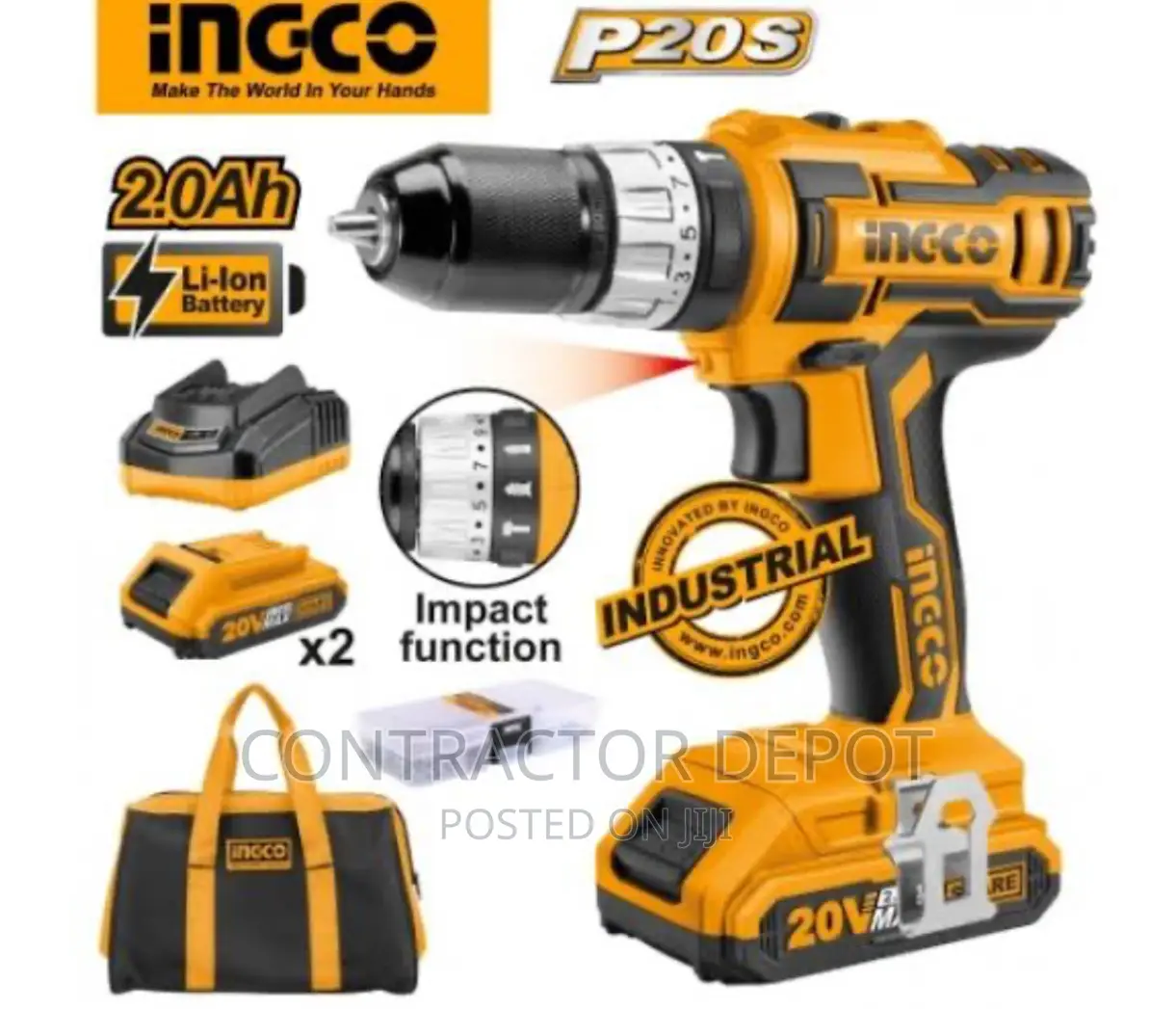 CIDLI2002 INGCO Fast Charging Cordless Impact Drill 20V