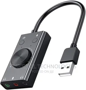 USB Sound Card With 3-Port Output Volume Adjustable
