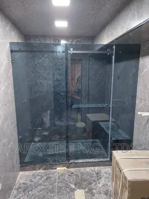 Circular Handle Tinted Glass Shower Enclosure