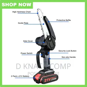 Electric Brushless 4/6-Inch Cordless Chainsaw - 2 Batteries