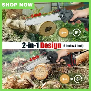 Electric Brushless 4/6-Inch Cordless Chainsaw - 2 Batteries
