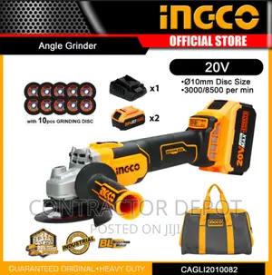 INGCO Lithium-Ion Cordless Grinder 20V P20 With 2pcs Battery