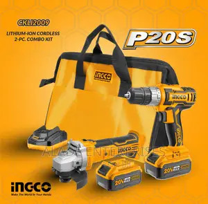 INGCO Cordless Angle Grinder and Drill 2PC Combo Kit QUALITY