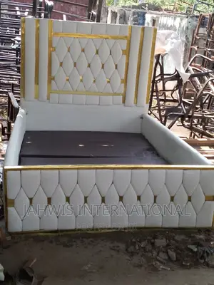 Off-White Color 4.5by6ft Bed Frame