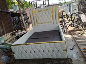 Off-White Color 4.5by6ft Bed Frame