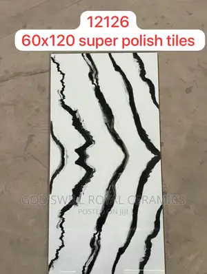 Black and White Super Polished Tiles