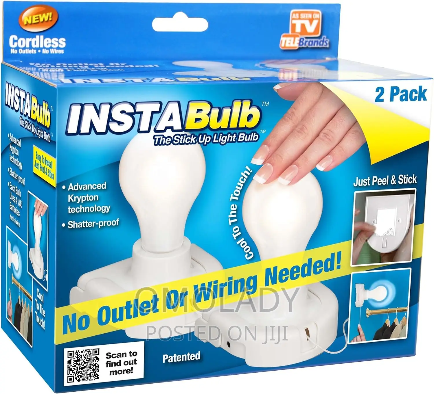 Insta Bulb (2 Pack) Battery Operated Lights Stick Anywhere
