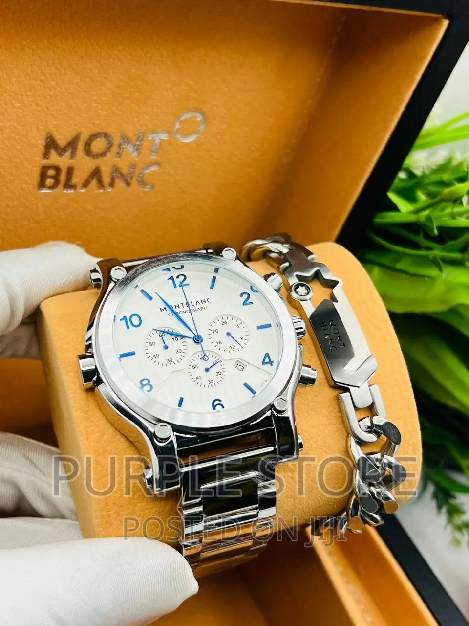 Mont Blanc Chronograph Watch and Bracelet Set