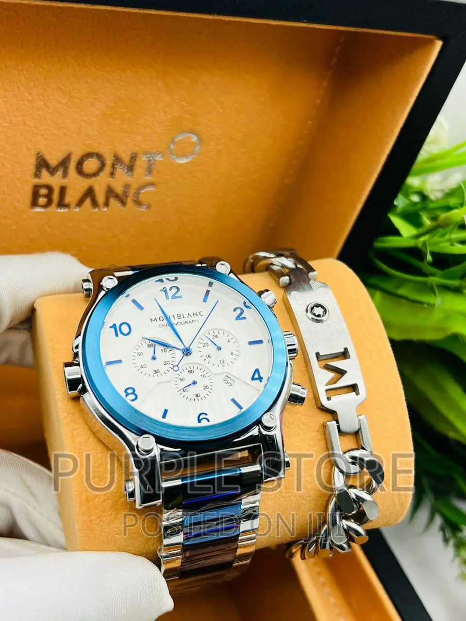 Mont Blanc Chronograph Watch and Bracelet Set