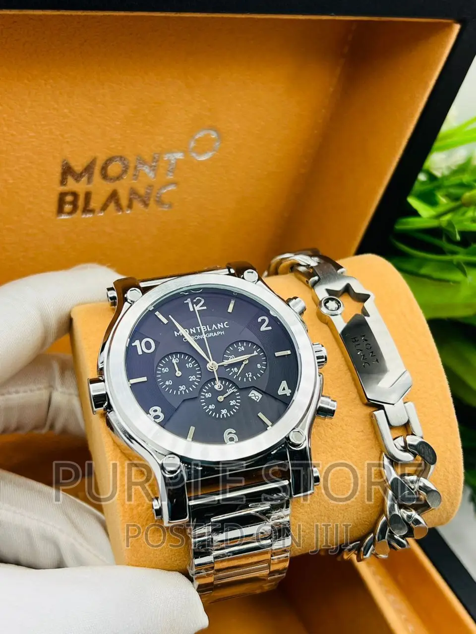 Mont Blanc Chronograph Watch and Bracelet Set