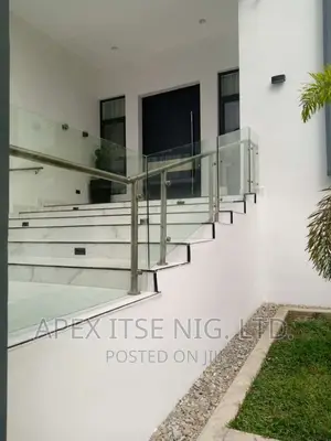 Knob Pattern Interior Staircase Glass