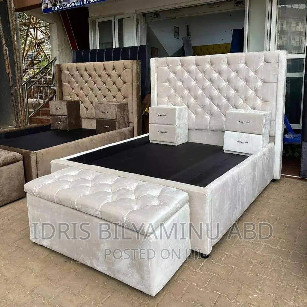 A Classic Bedframe With Two Side Cupboard and Orthoman