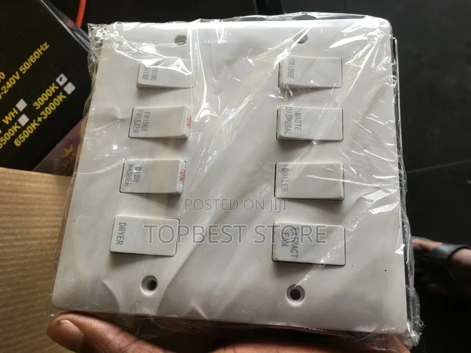 Kitchen Grid Switch Panel With White Switches - 8 Gang
