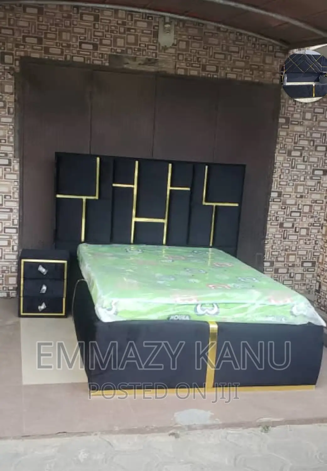 4.5 by 6 Padded Bedframe and Drawer