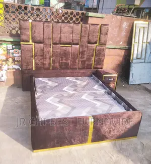 Well Crafted Quality HDF 4.5 by 6 Upholstery Padded Bedframe
