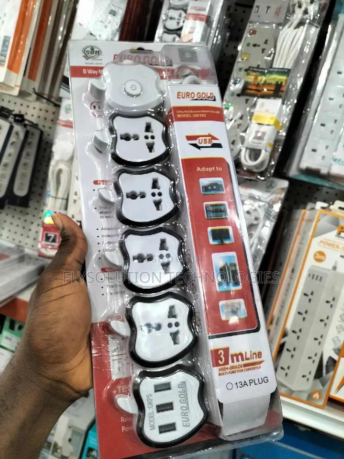 4 Ways Extension Socket + 3 USB Ports