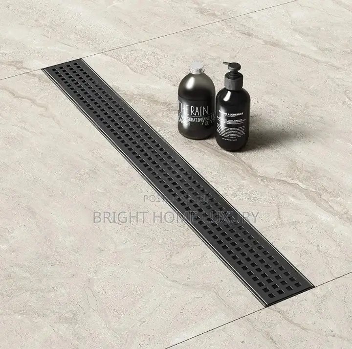 40cm Shower Linear Floor Drain (Black)