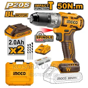 Ingco Brushless Impact Drill 20v With Iron Chuck