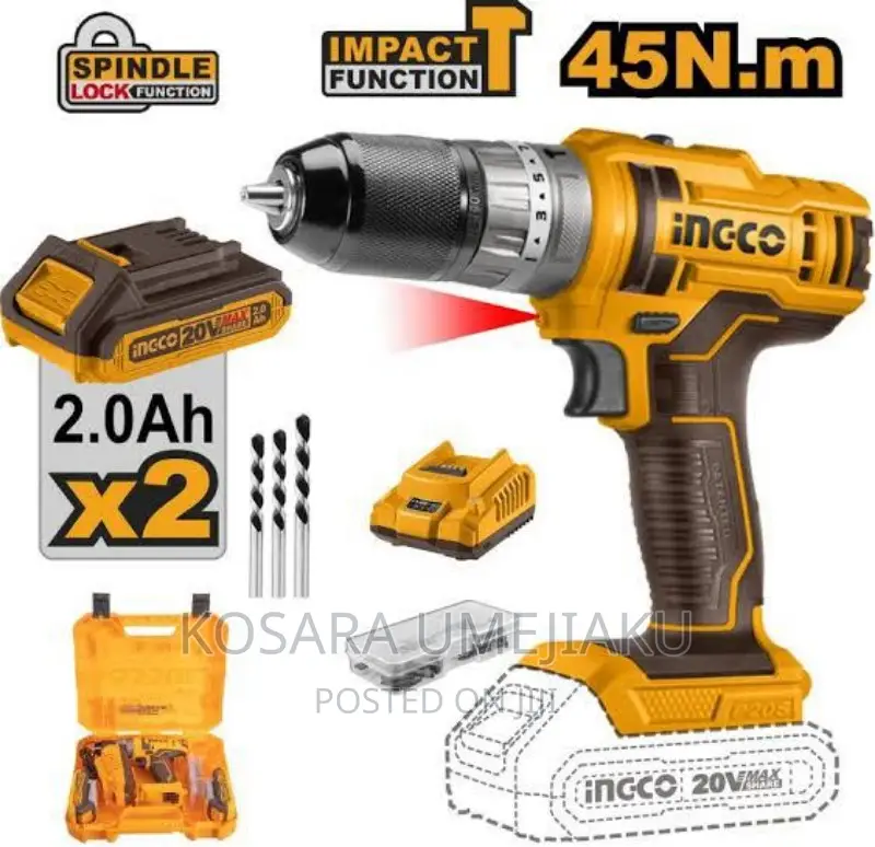 Ingco Cordless Impact Drill 20v in Lagos Island (Eko) Electrical Hand
