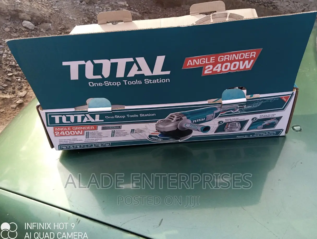 Total Tools 2400w Industrial Angle Grinder, Auxiliary Handle