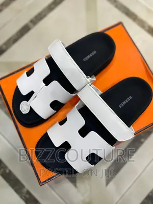 Original HERMES Leather Slippers Available in Store