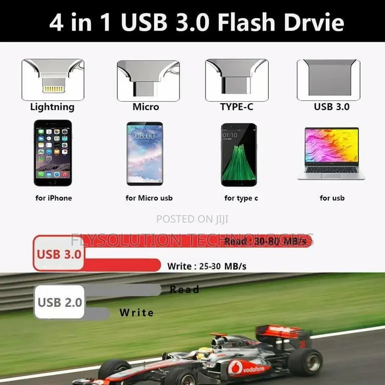USB 4 In 1 Flash Drive For Android, iPhone PC 32GB