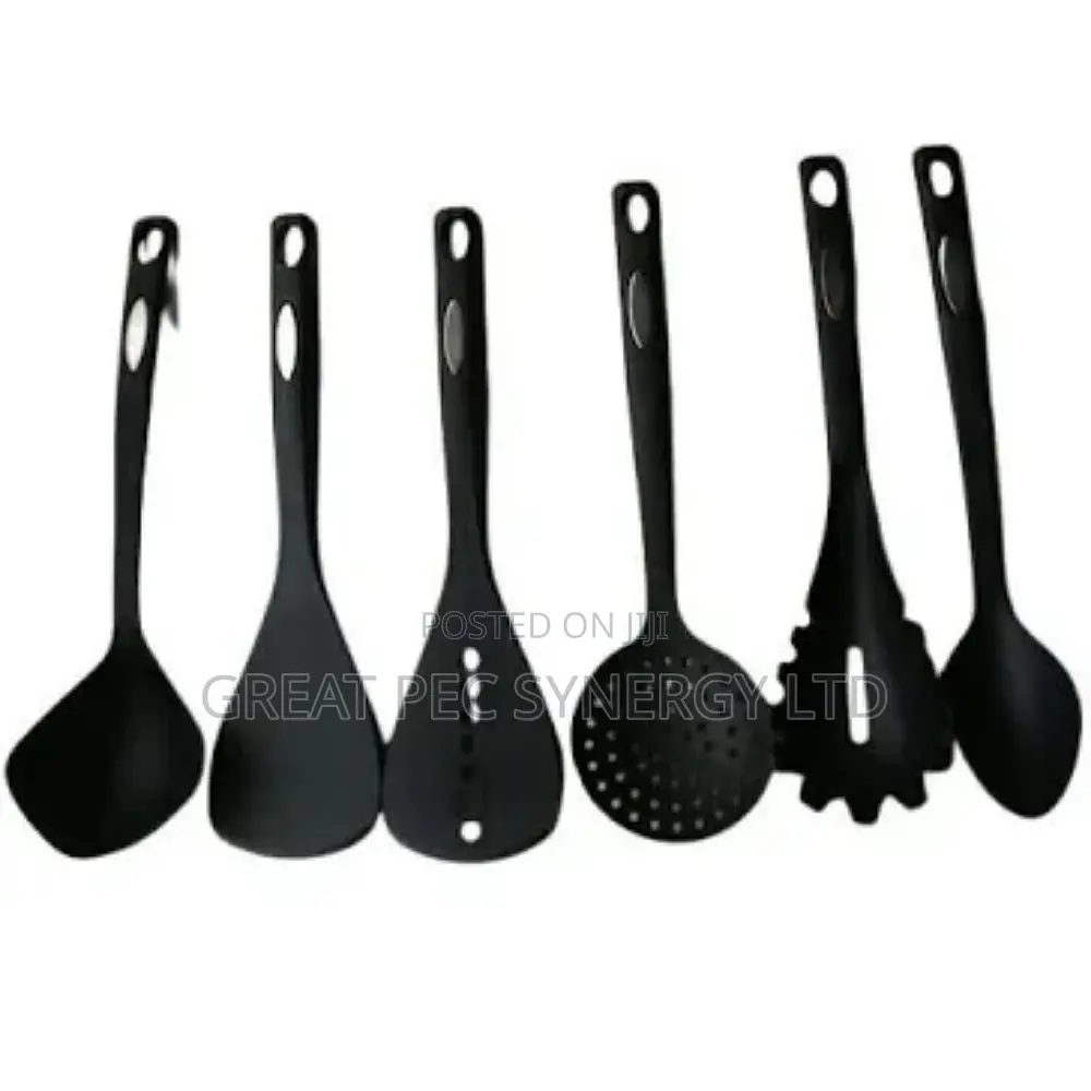6 PCS Unique Non Stick Spoon - Black