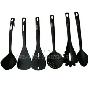 6 PCS Unique Non Stick Spoon - Black