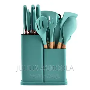 Set of Silicon Kitchen Utensil With Choppin Board Spoon
