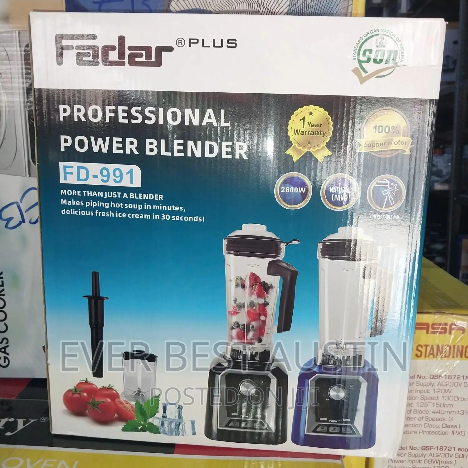 Fada Industrial Blender 2600watts Two Cups
