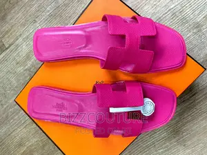 Original HERMES Leather Slippers Available in Store