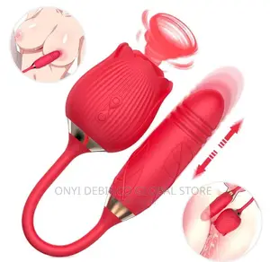 Rose Vibrator Nipple Sucker Clitoris Vibrator With Dildo