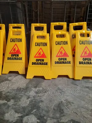Caution Sign Different Types Yellow
