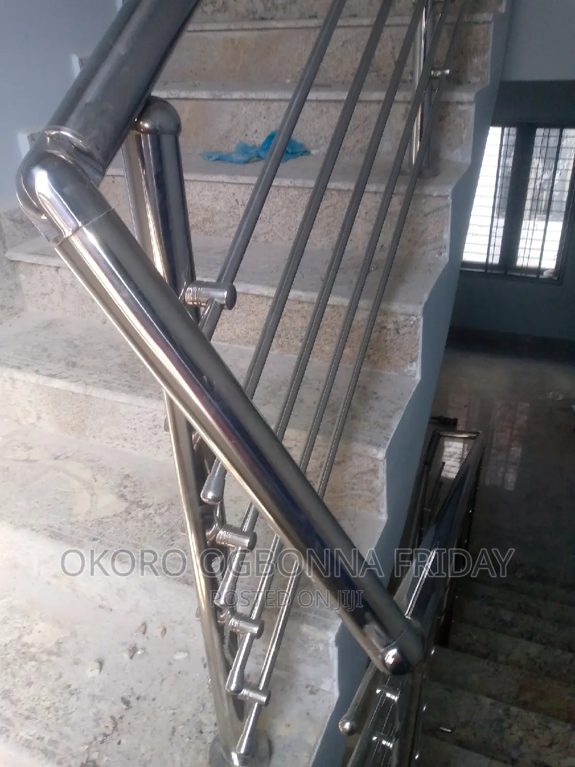 Stainless Handle on Staircase