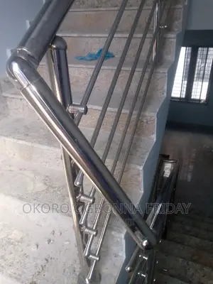 Stainless Handle on Staircase