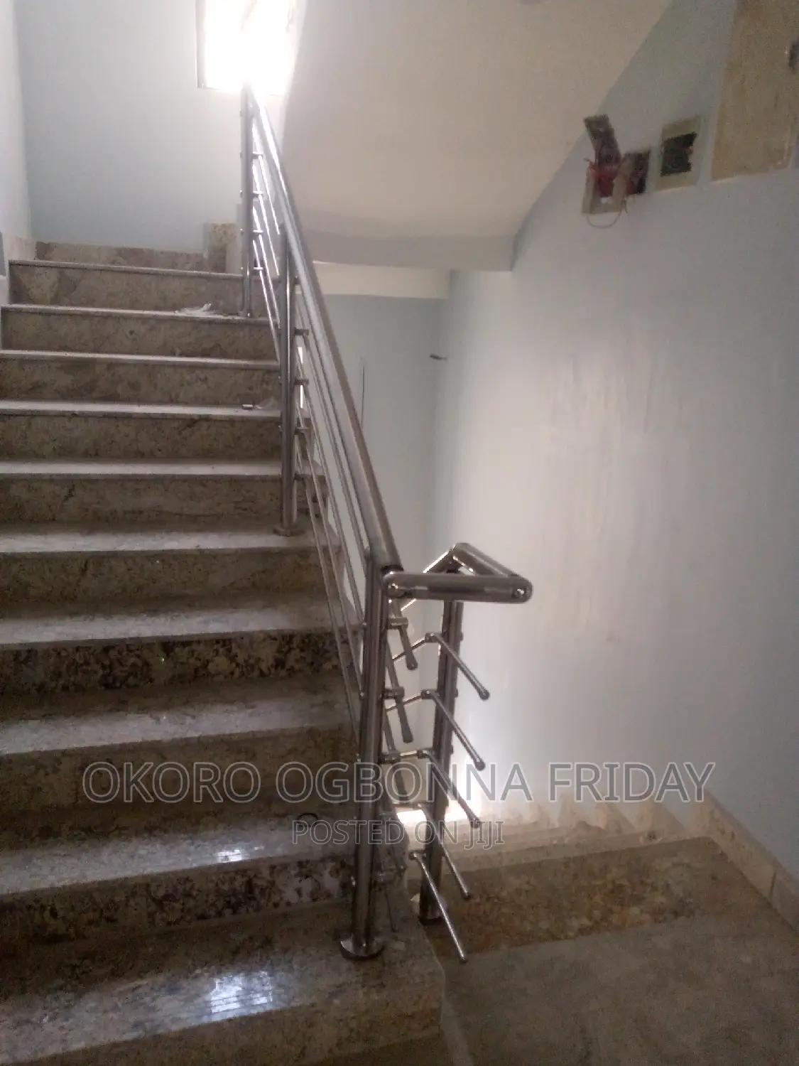 Stainless Handle on Staircase