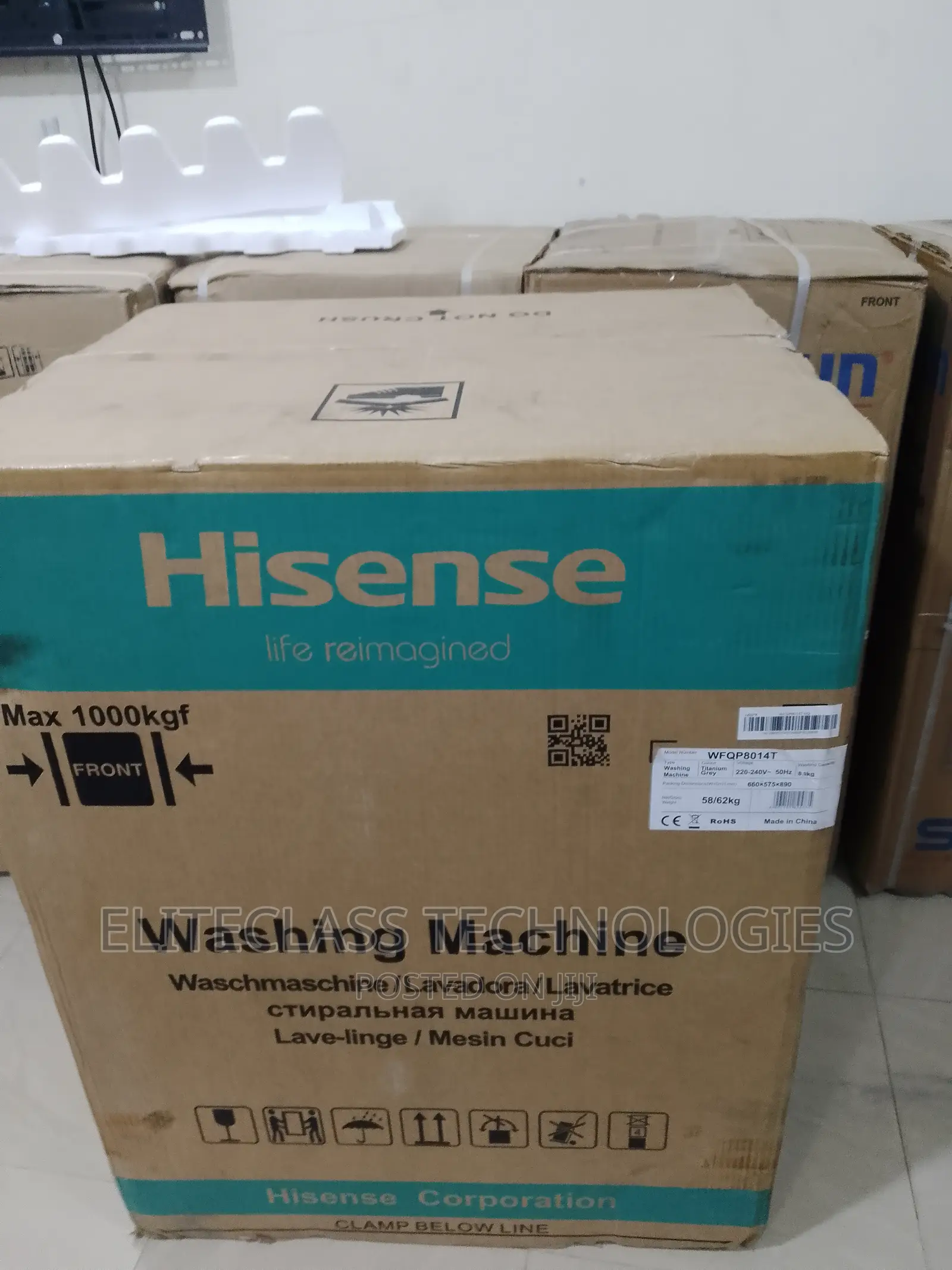 Durable Hisense WFQP8014T 8KG Front Load Washing Machine