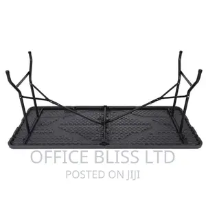 Outdoor 6ft 8 Seater Strong Folding Plastic Table -BLACK