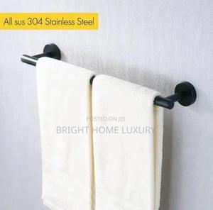 Wall Mounted Black Stainless Steel Single Towel Rail Hanger in Mushin ...