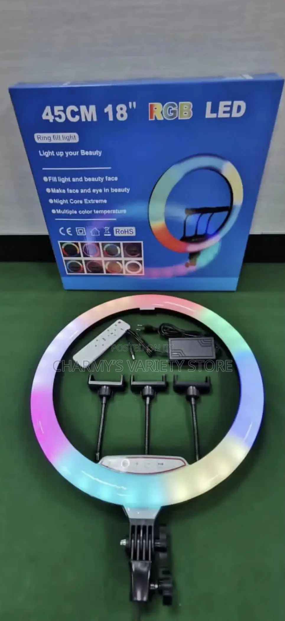 RBG 18 Inches Ring Light With Tripod Stand