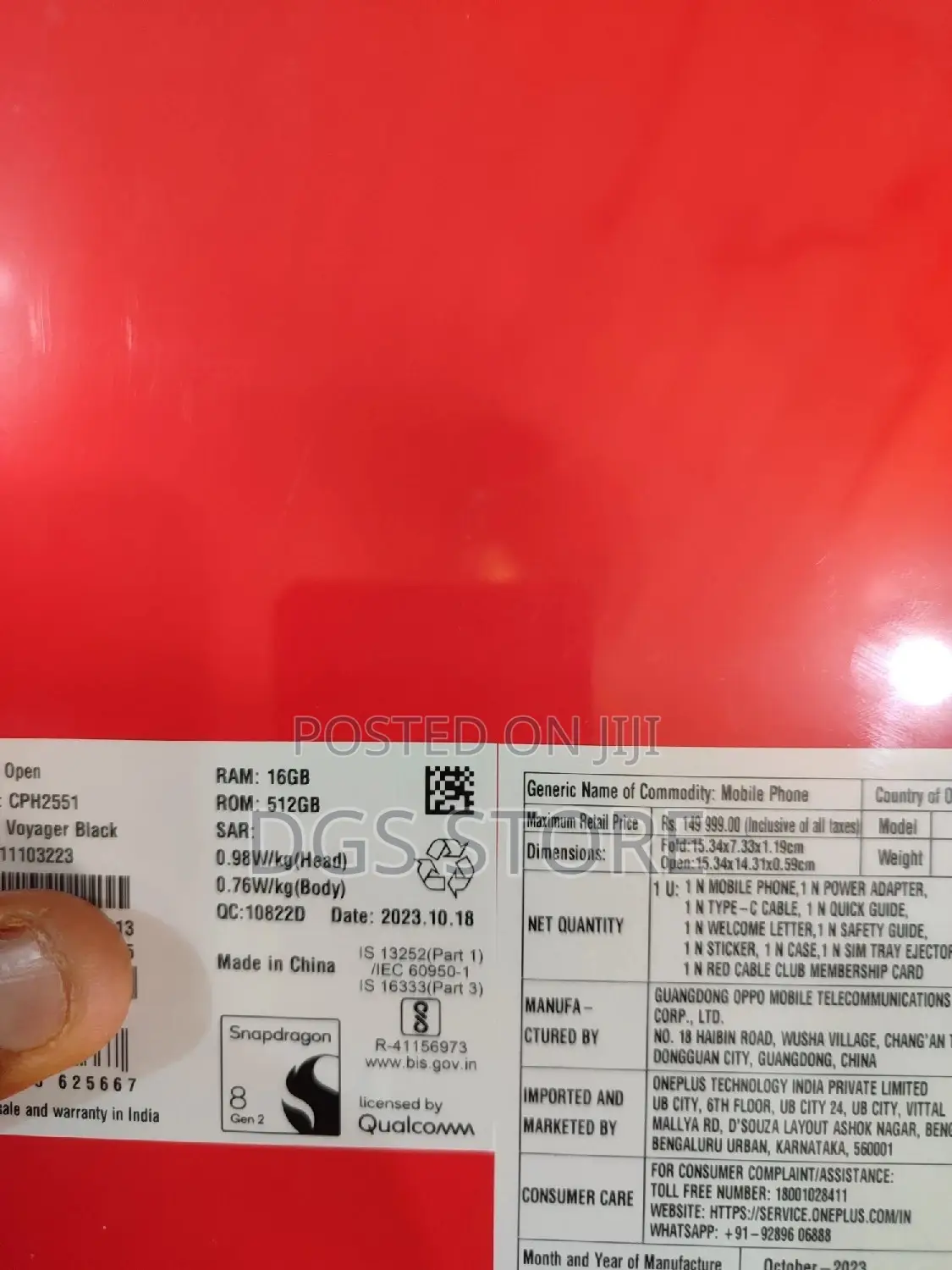 New OnePlus Open 512 GB Black