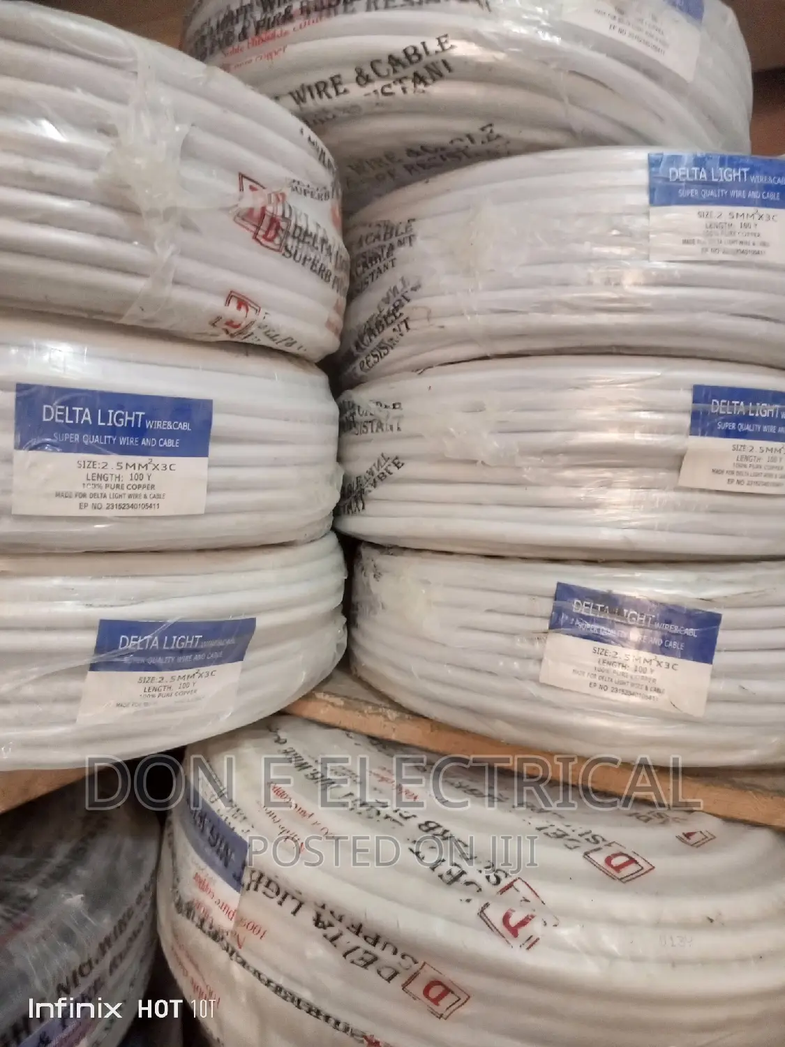 2.5mm 3core Power Cable Flex White