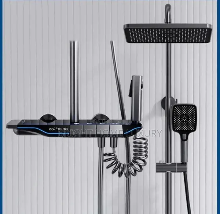 LED Digital Display Thermostatic Piano Shower System Set