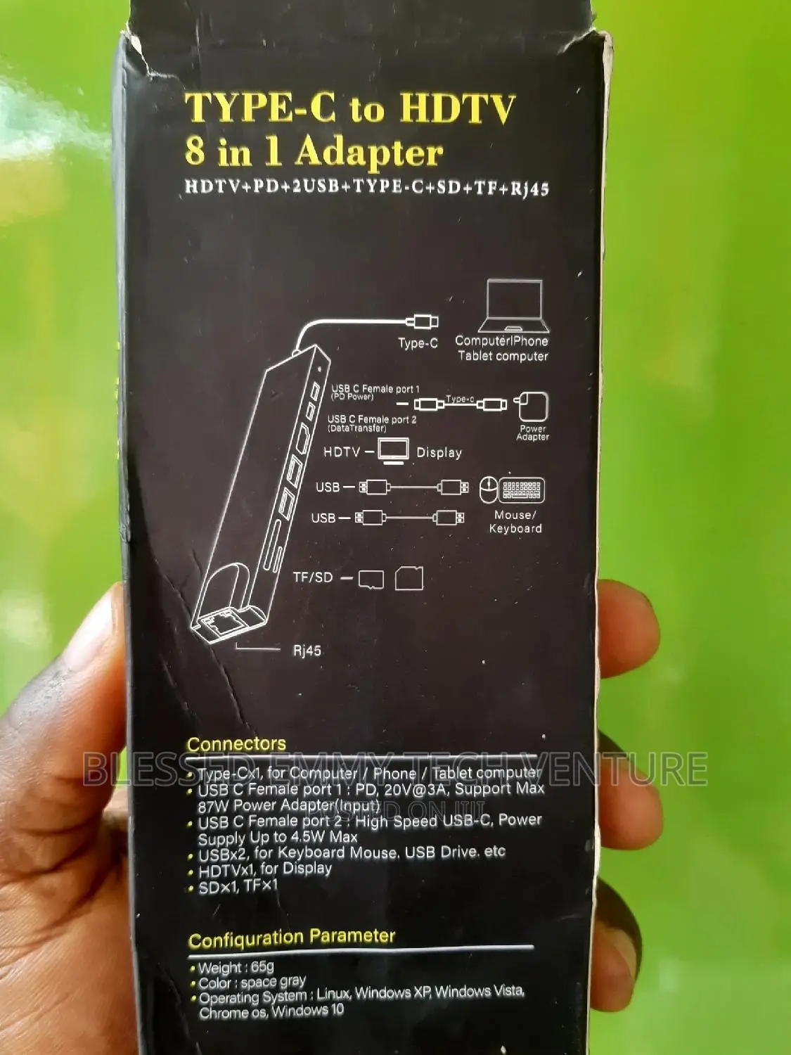 USB C Hub, 8 in 1 Type C Hub Adapter With HDMI, PD Power
