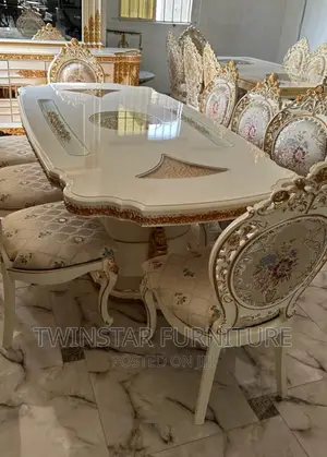 New Modern Luxury Royal 8 Seaters Dining Table Set