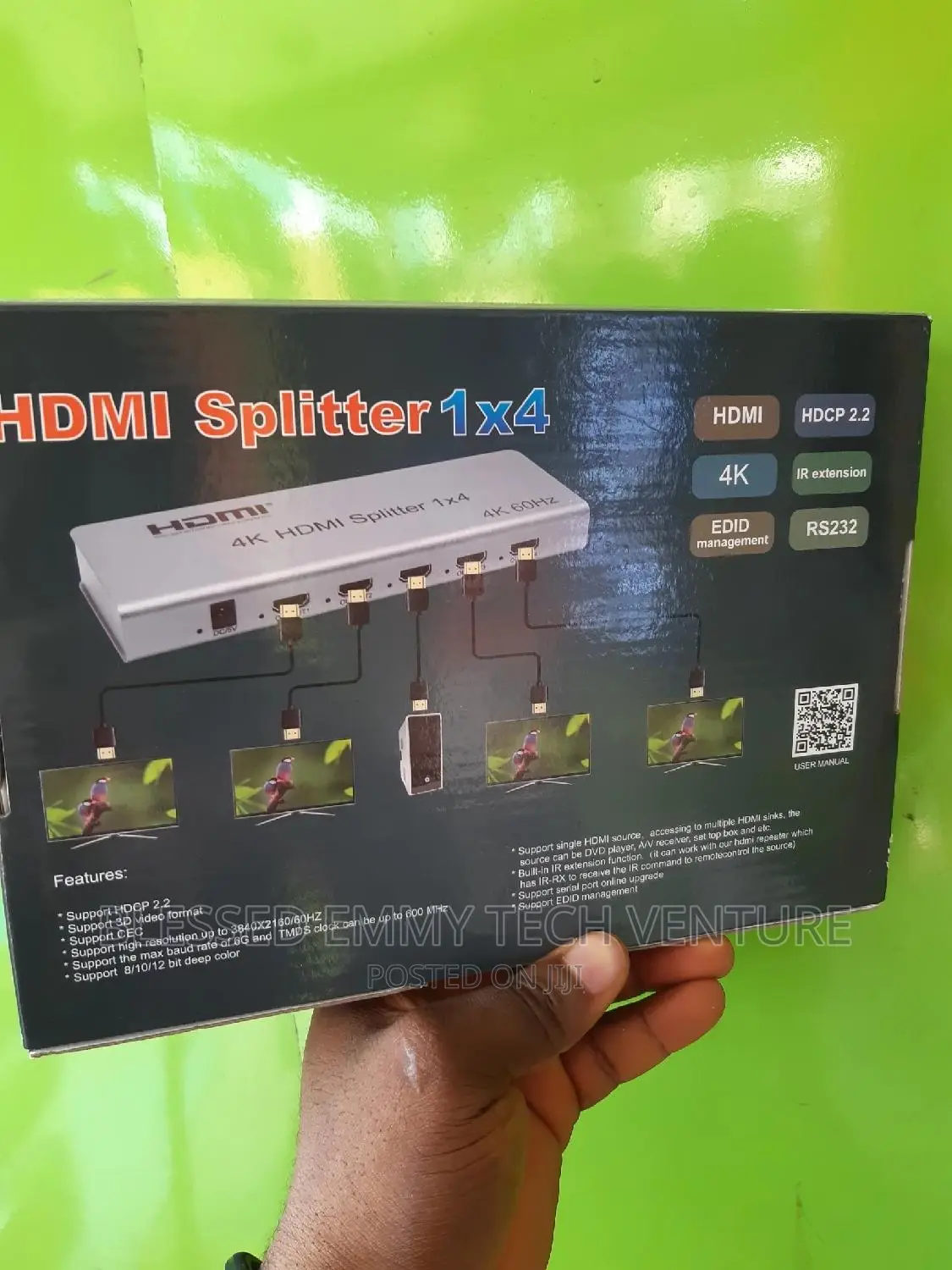Hdmi 2.0 Splitter 4 Port 1x4 Duplicator Hub 3d at 60hz