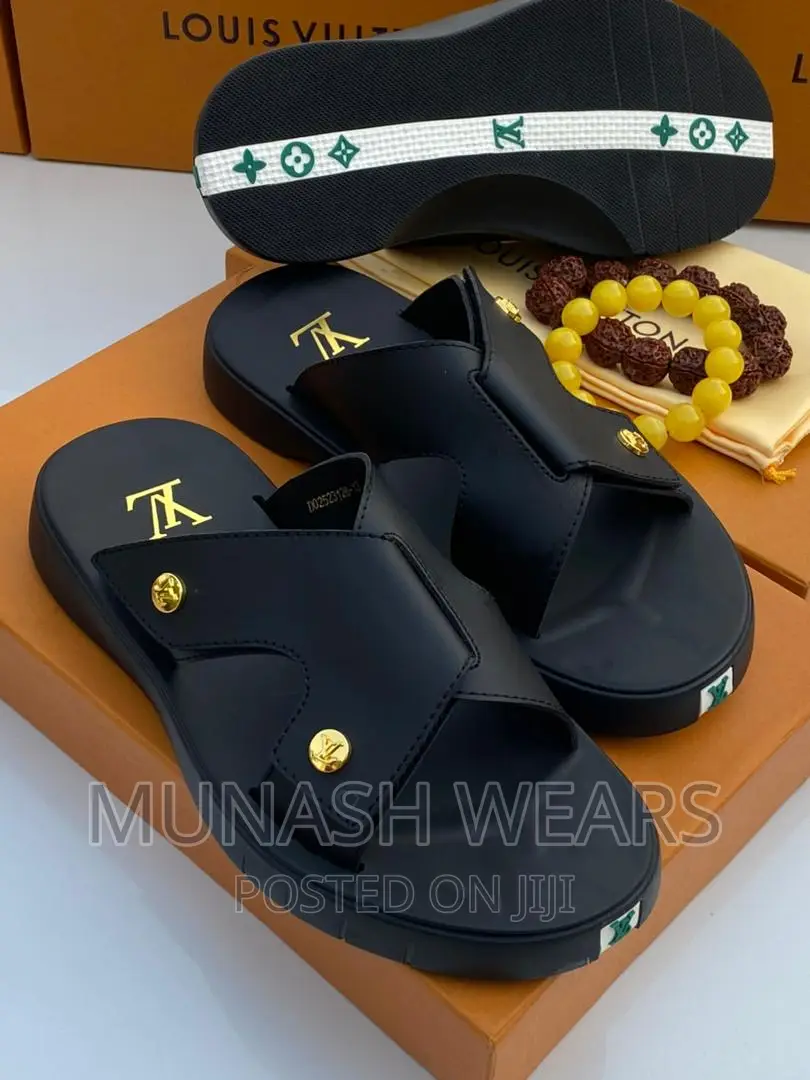 Original Leather Louis Vuitton Slipers