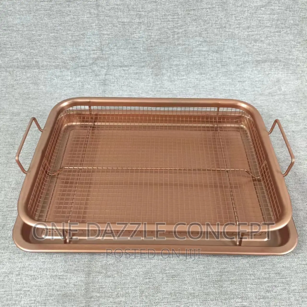 2pcs Rectangular Copper Crisper Oven Mesh Baking Tray