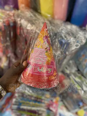 Coloful Plain Birthday Party Cone Caps