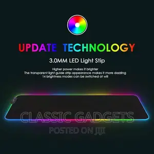 RGB Gaming Mouse Pad, Soft Glowing 14 LED Modes Keyboard Pad